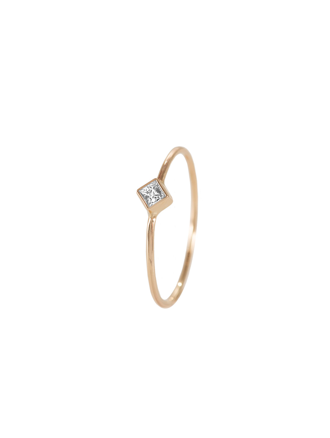 Princessa Cut Diamond Ring - pierścionek z diamentem w szlifie princessa, 15