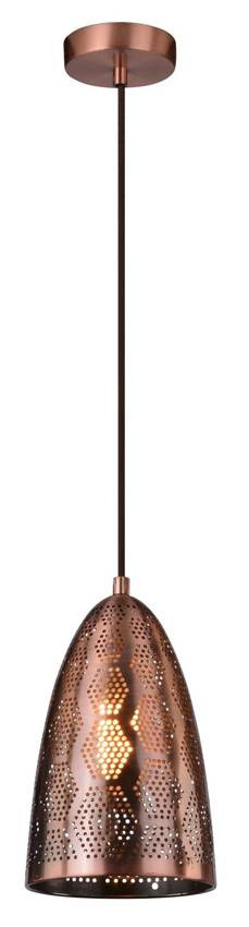 Miedziana lampa wisząca sufitowa do salonu SFINKS metal E27
