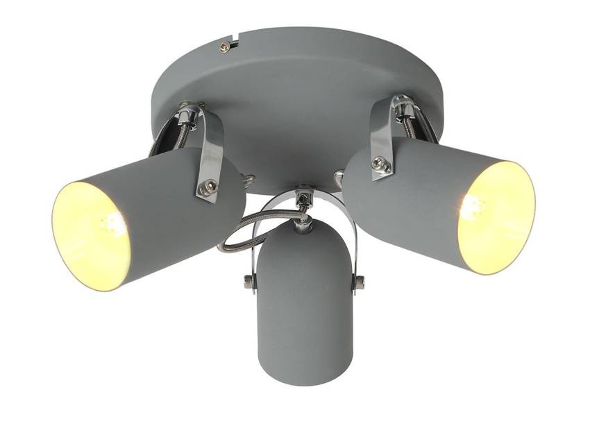 Szara lampa sufitowa wisząca 3xE14 do salonu GRAY metal