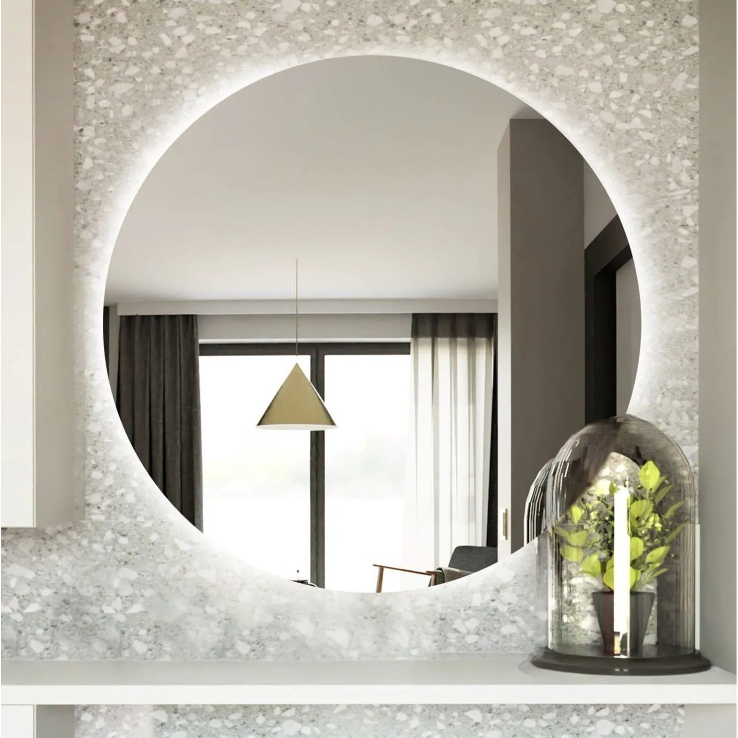 Lustro LED Bright mata Round 80 cm Neutralne 90x90 cm