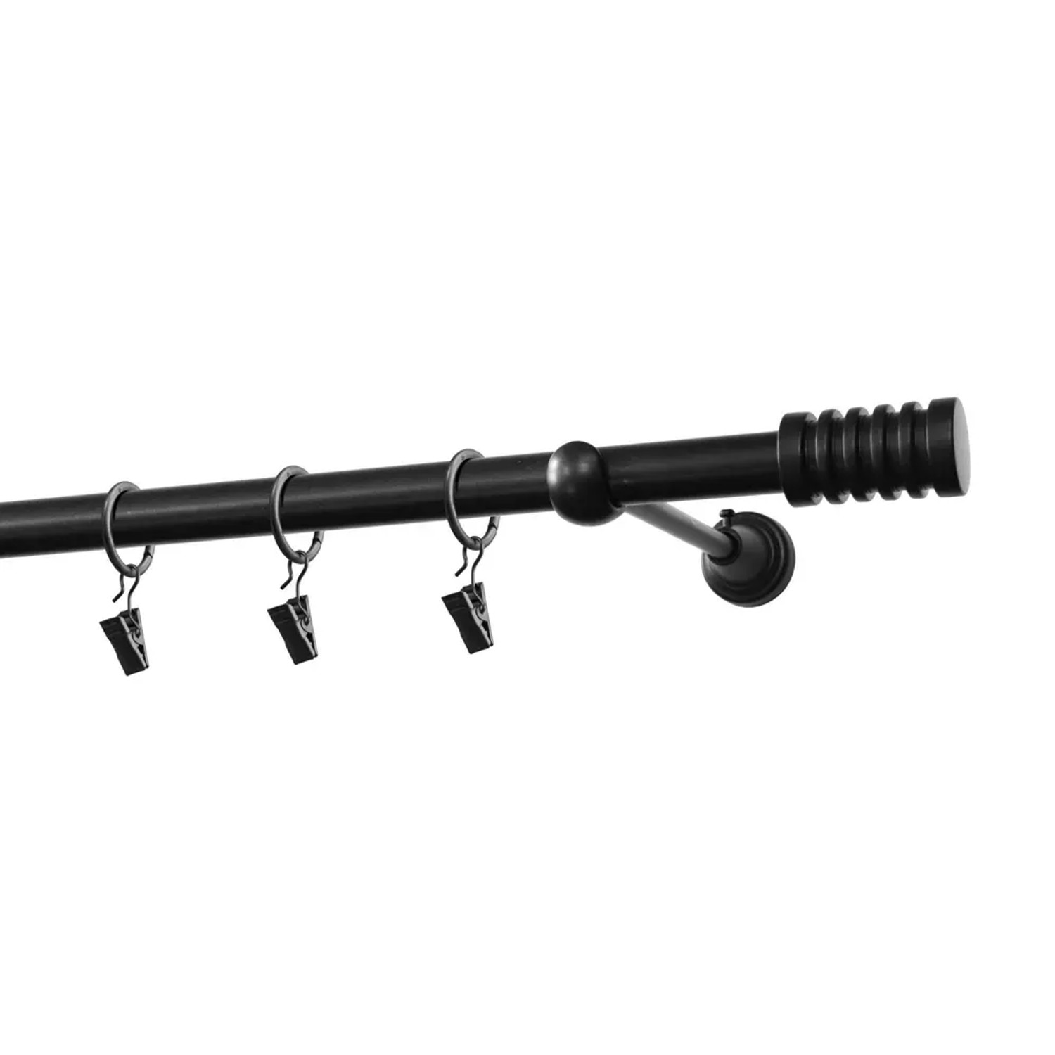 Karnisz PORTO pojedynczy 19 mm czarny 160 cm