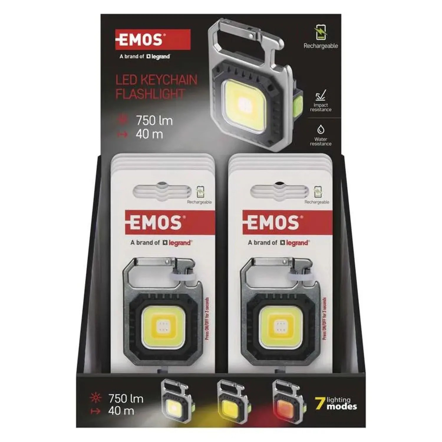 Emos Mini latarka LED ładowalna brelok 750lm
