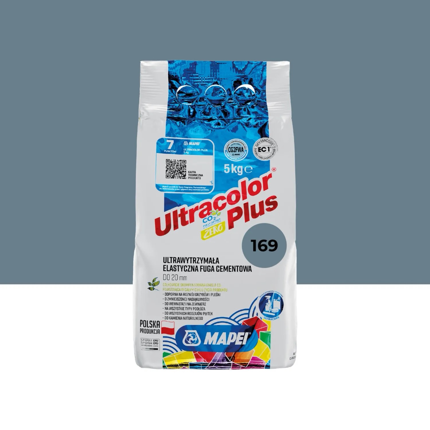 Mapei Fuga elastyczna UltraColor 169 stalowy niebieski 5 kg