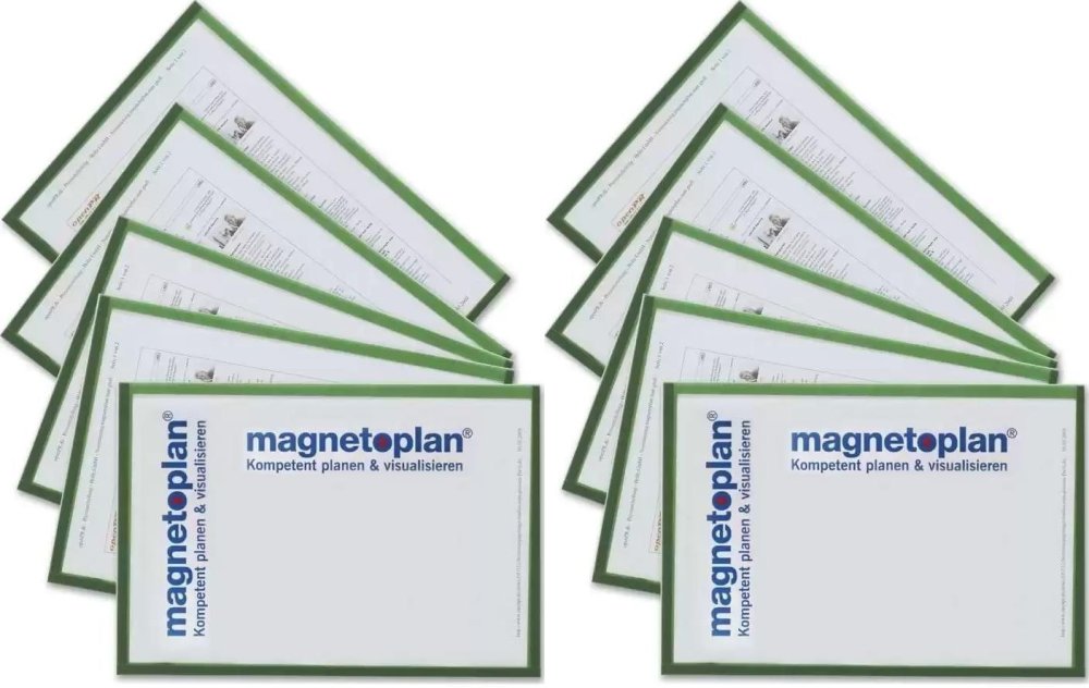 2x Ramka magnetyczna Magnetoplan, A3, 5 sztuk, zielony