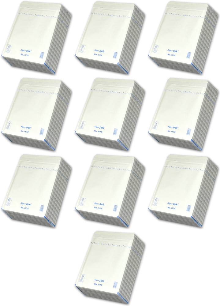 10x Koperta bąbelkowa NC, H/18, 290x370mm, 10 sztuk, biały