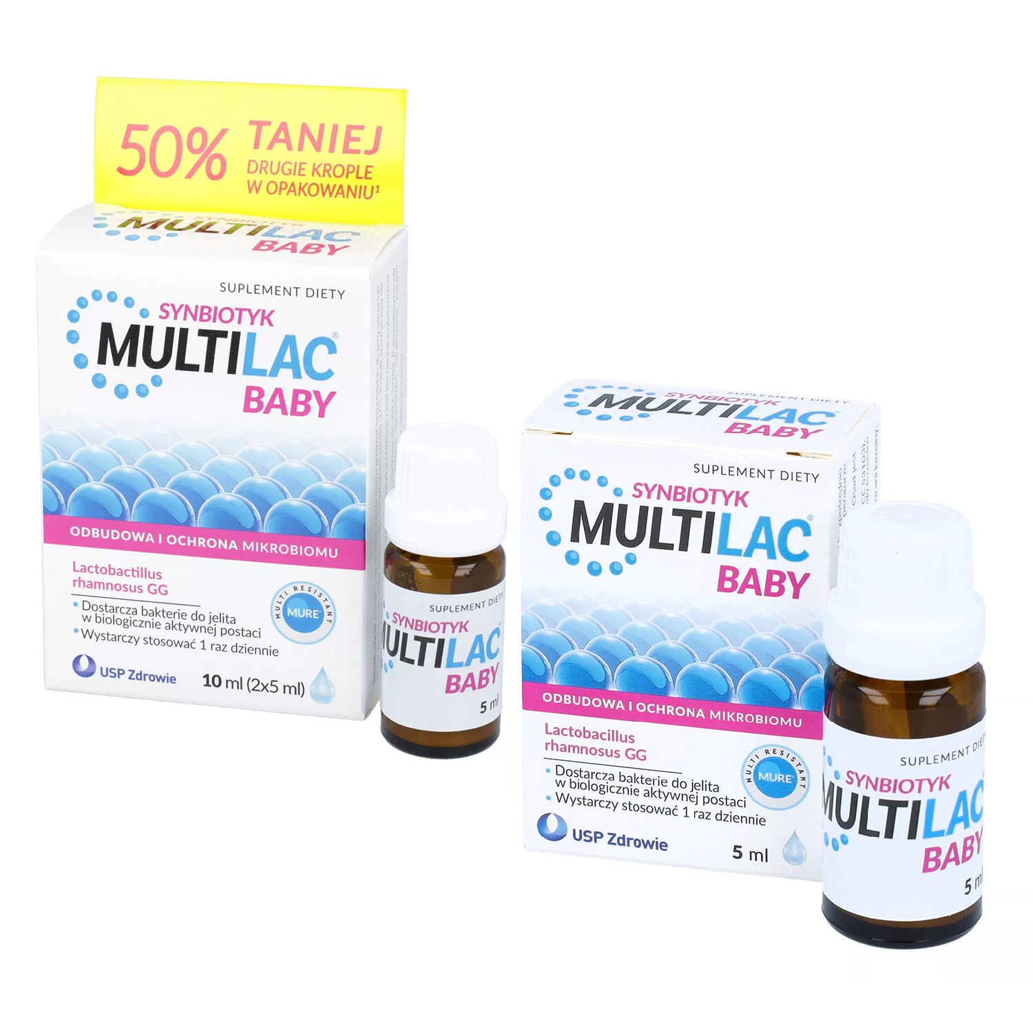 Zestaw: multilac baby synbiotyk, krople, 2 x 5 ml + multilac baby synbiotyk, krople, 5 ml