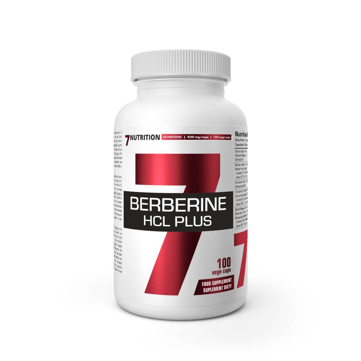 7nutrition berberine hcl plus, 100 kapsułek
