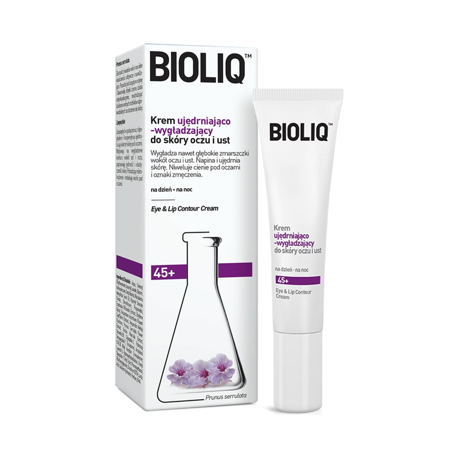 Bioliq 45+ - krem ujędrniająco-wygładzający do skóry oczu i ust, 15 ml