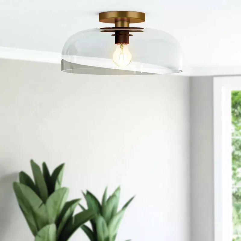 Elstead Lighting Sylvia lampa podsufitowa 1x60 W złota ALM-SYLVIA-SF-BG-CL