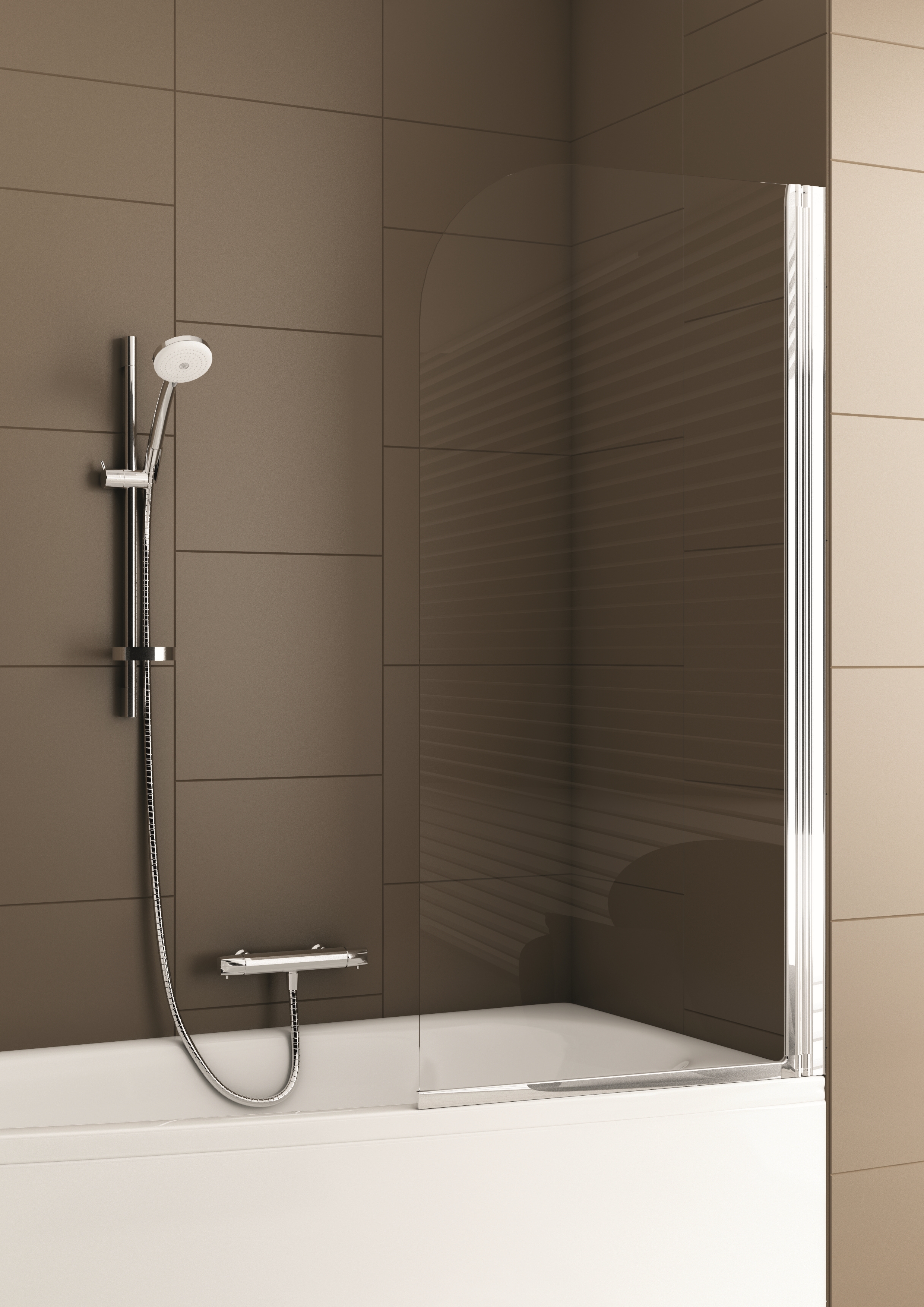 KFA Armatura Modern parawan nawannowy 68 cm szkło przezroczyste 170-06954P