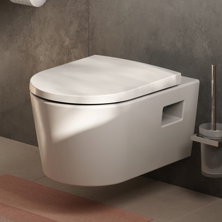 Hansgrohe EluPura Original S zestaw miska z deską wisząca bez kołnierza biały połysk 60207450