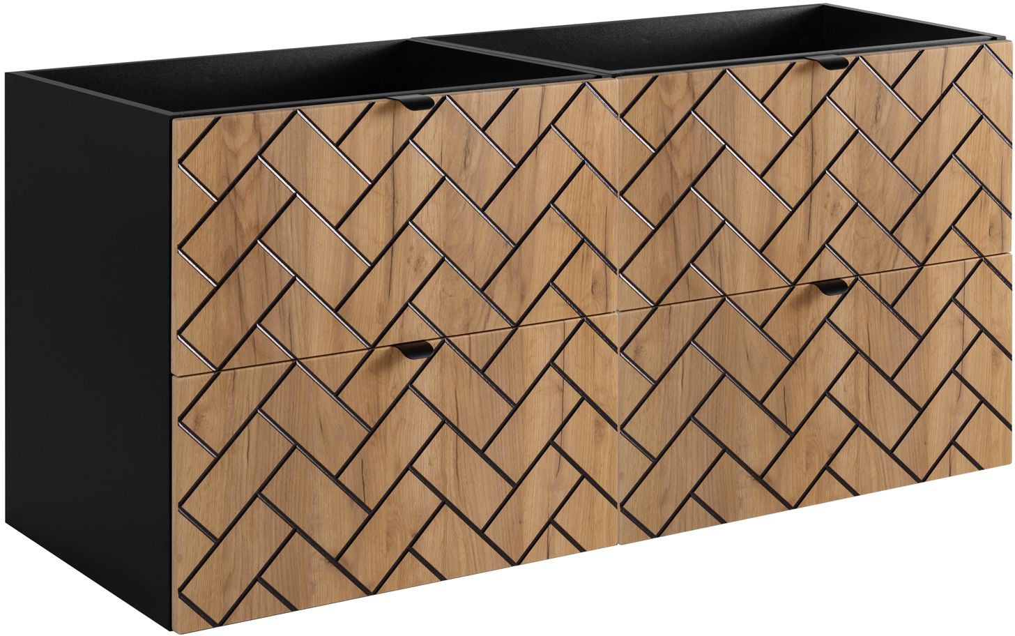 Zestaw Rodan Trend zestaw mebli łazienkowych 120 cm czarny/dąb (5906154450874)