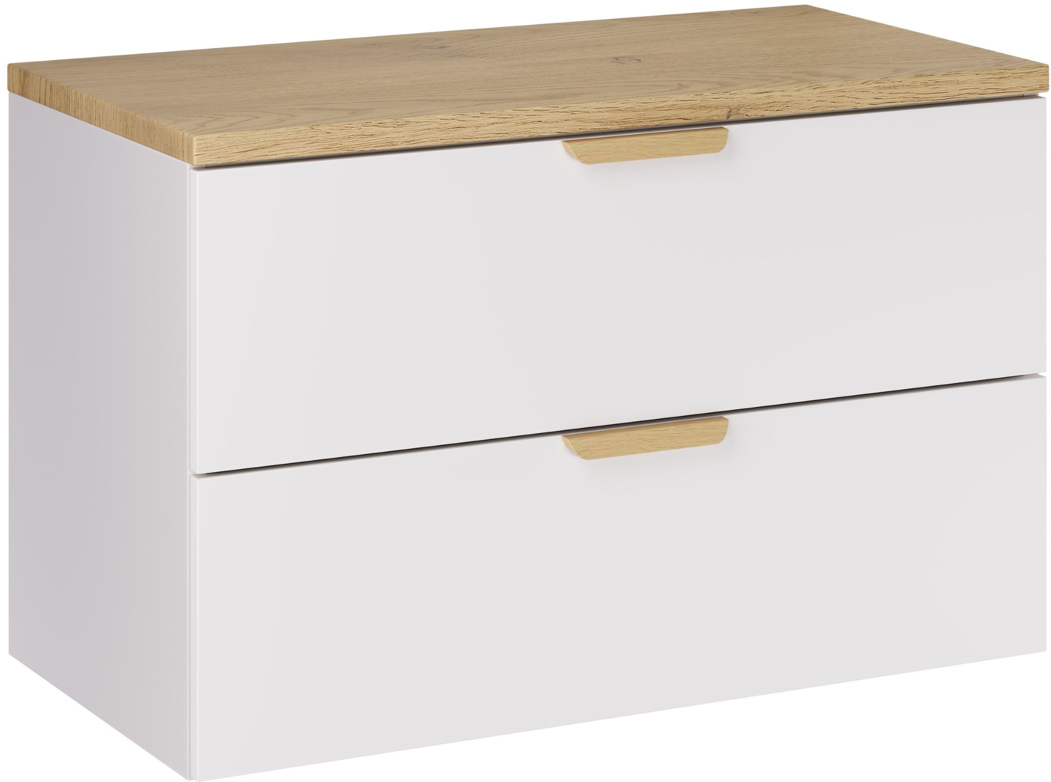 Zestaw Comad Aster White szafka 80 cm wisząca z blatem meblowym 80 cm biały/dąb SET-ASW B CREMONA 80CM