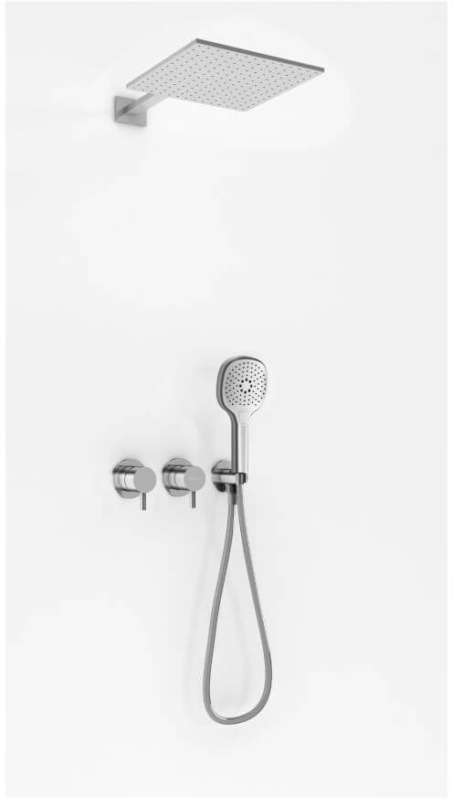 Kohlman Axel Brushed Nickel zestaw prysznicowy podtynkowy z deszczownicą 25 cm nikiel szczotkowany QW210ABNQ25