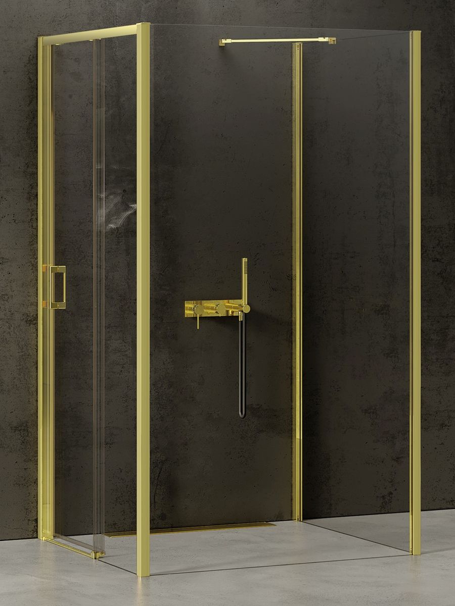New Trendy Prime Light Gold kabina prysznicowa 110x90 cm prostokątna prawa złoty/szkło przezroczyste K-1510