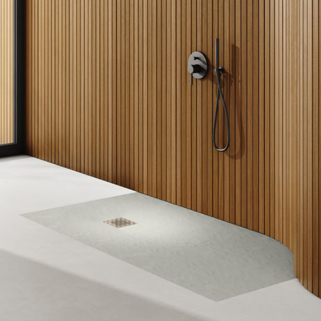 Schedpol Kalait Cement Stone brodzik 110x90 cm prostokątny Stonicryl cement 3.3116/CT/ST-M2