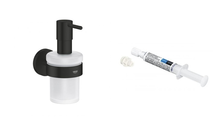 Zestaw Grohe Start dozownik do mydła 160 ml czarny i klej montażowy QuickGlue (411952430, 41127000)