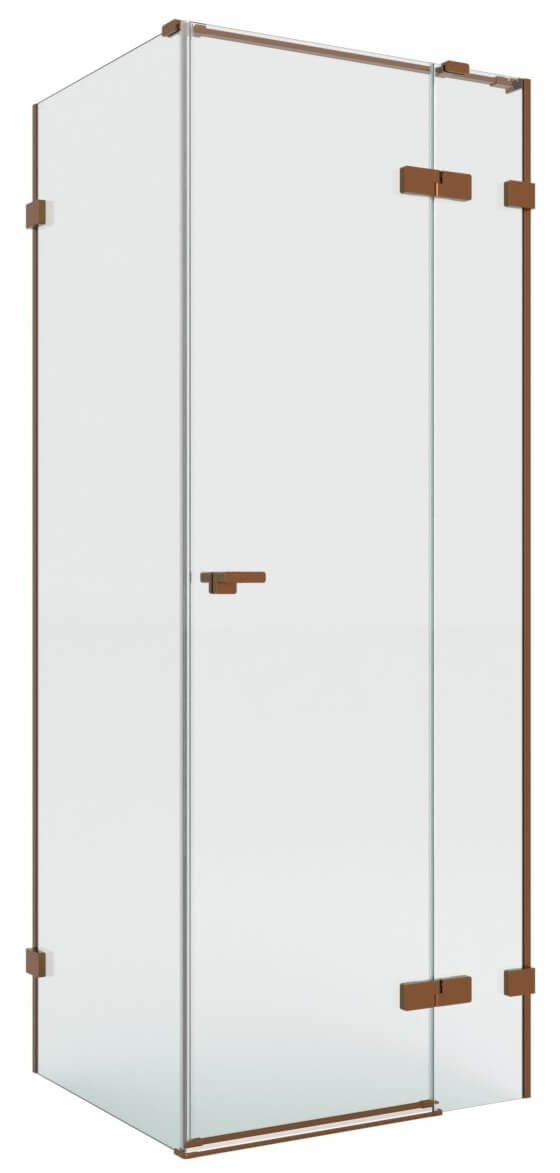 New Trendy Eventa Copper Brushed kabina prysznicowa 110x120 cm prostokątna prawa miedź szczotkowana/szkło przezroczyste EXK-8061