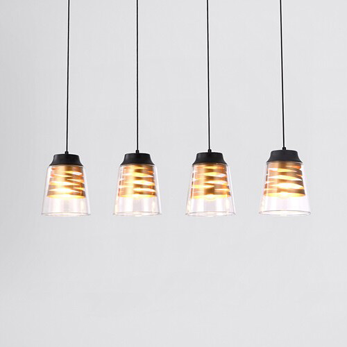 Rabalux Zenaida lampa wisząca 4x60W czarny mat/złoty 3544
