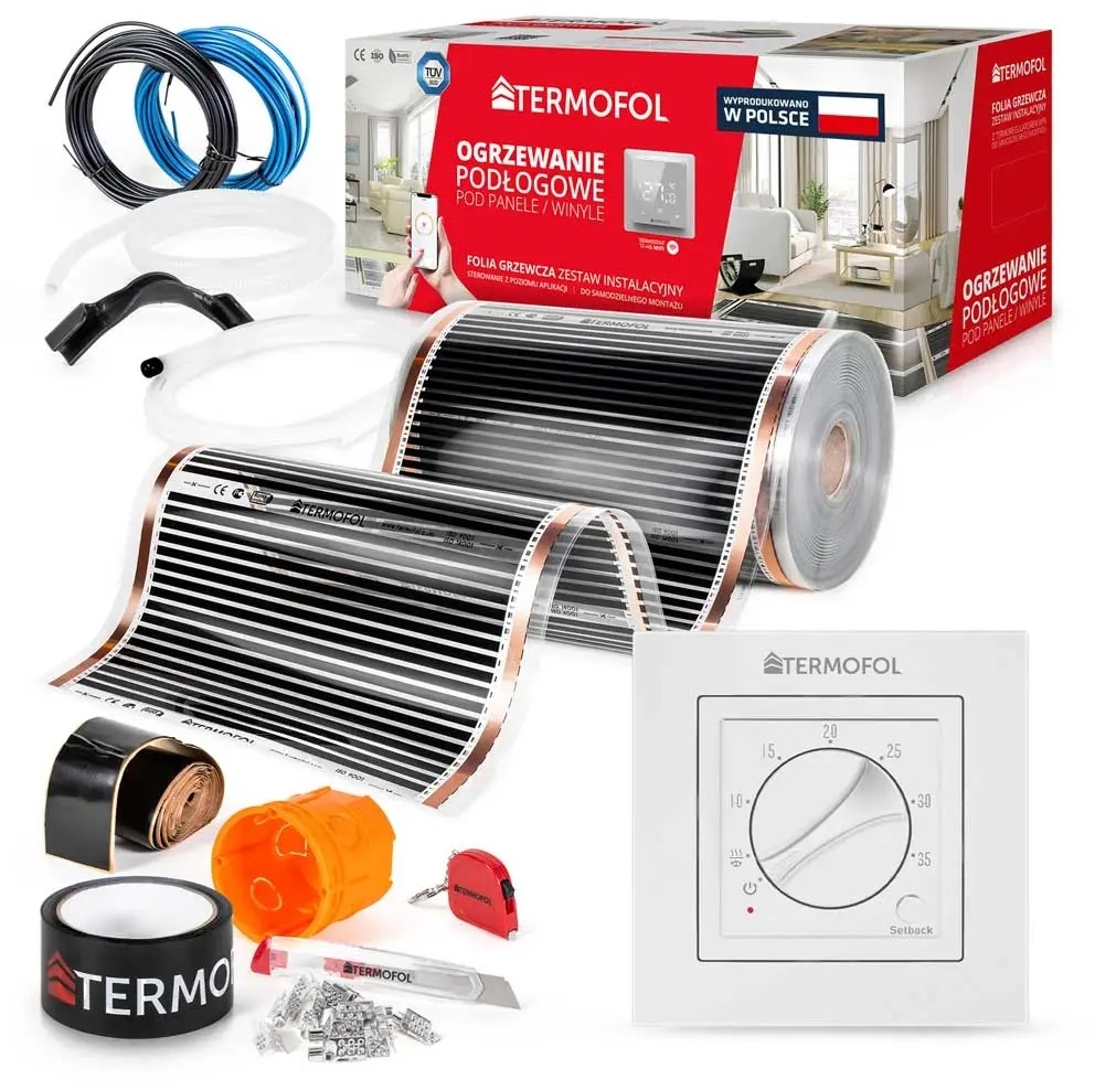 Termofol TF folia grzewcza 2,5 m2 220W/m2 z akcesoriami i termoregulatorem TF-H3 białym TF310.220.H3.25