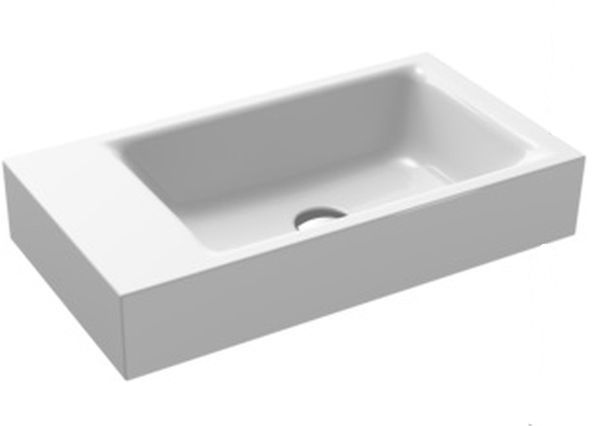Kaldewei Puro umywalka 55x30 cm ścienna prostokątna model 3162 lewa biała 901206433001