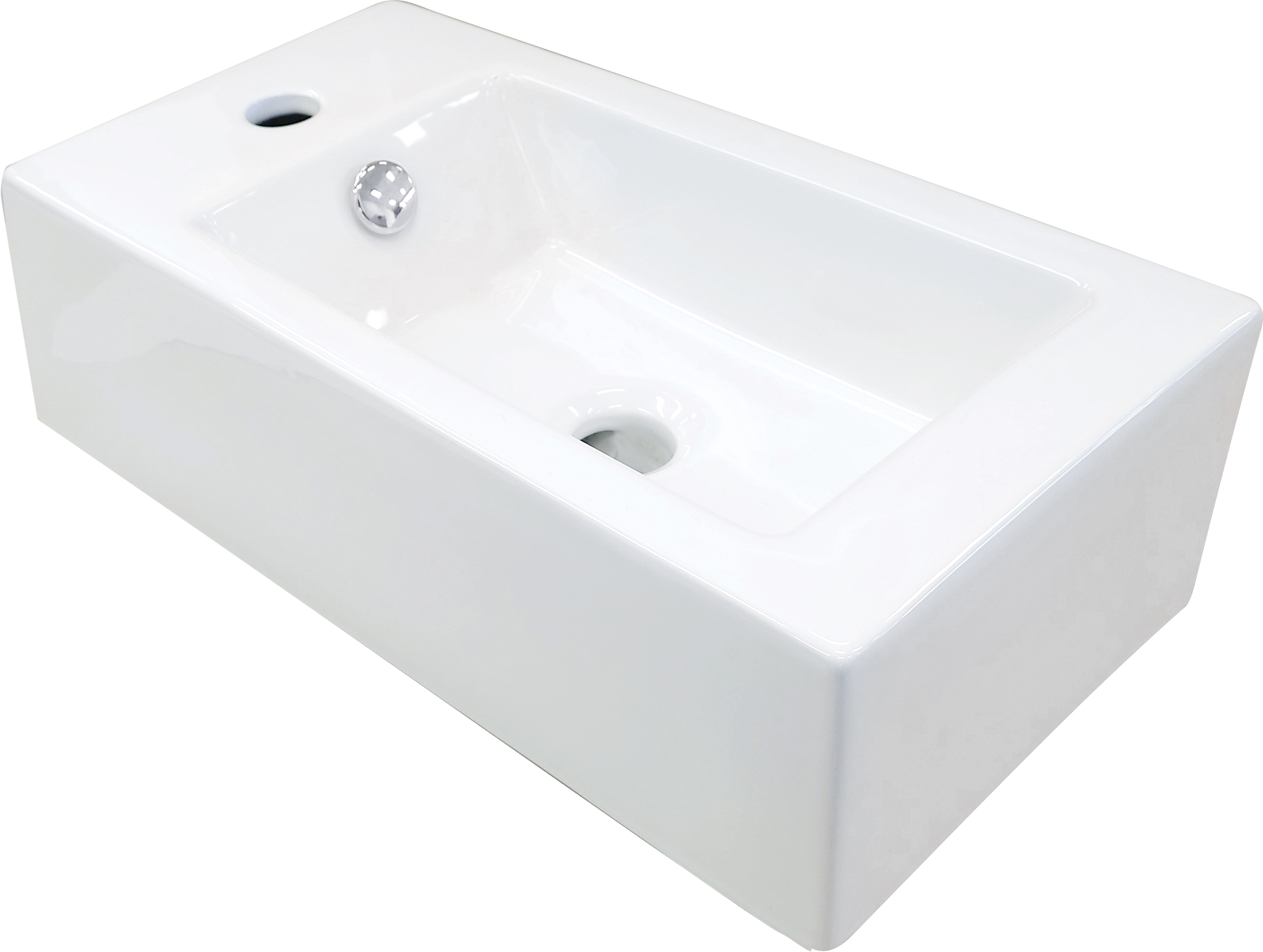 Deante Square umywalka 50,5x25,5 cm prostokątna ścienna-nablatowa biała CGS_6U2L - Wysyłka w 24h