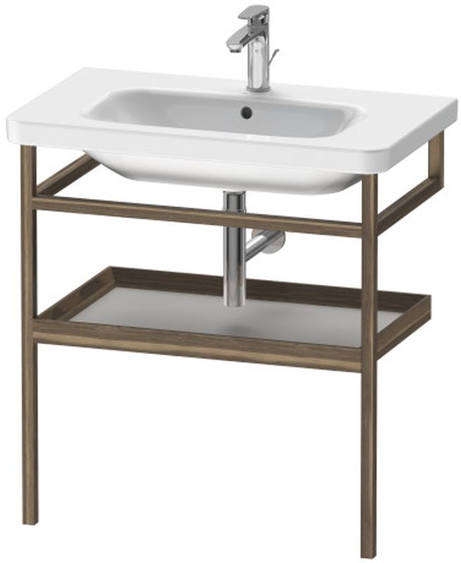 Duravit DuraStyle nogi do umywalki z półką i wieszakiem orzech amerykański lity /szary beton mat DS988200777
