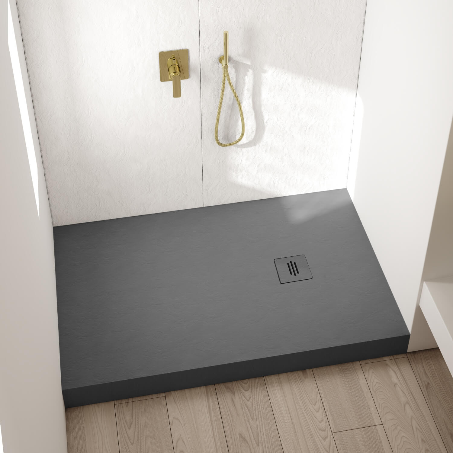 Schedline NonLimits Grey Stone brodzik prostokątny 180x90 cm szary 3ST.N1P-90180/S/ST-M1/S/ST