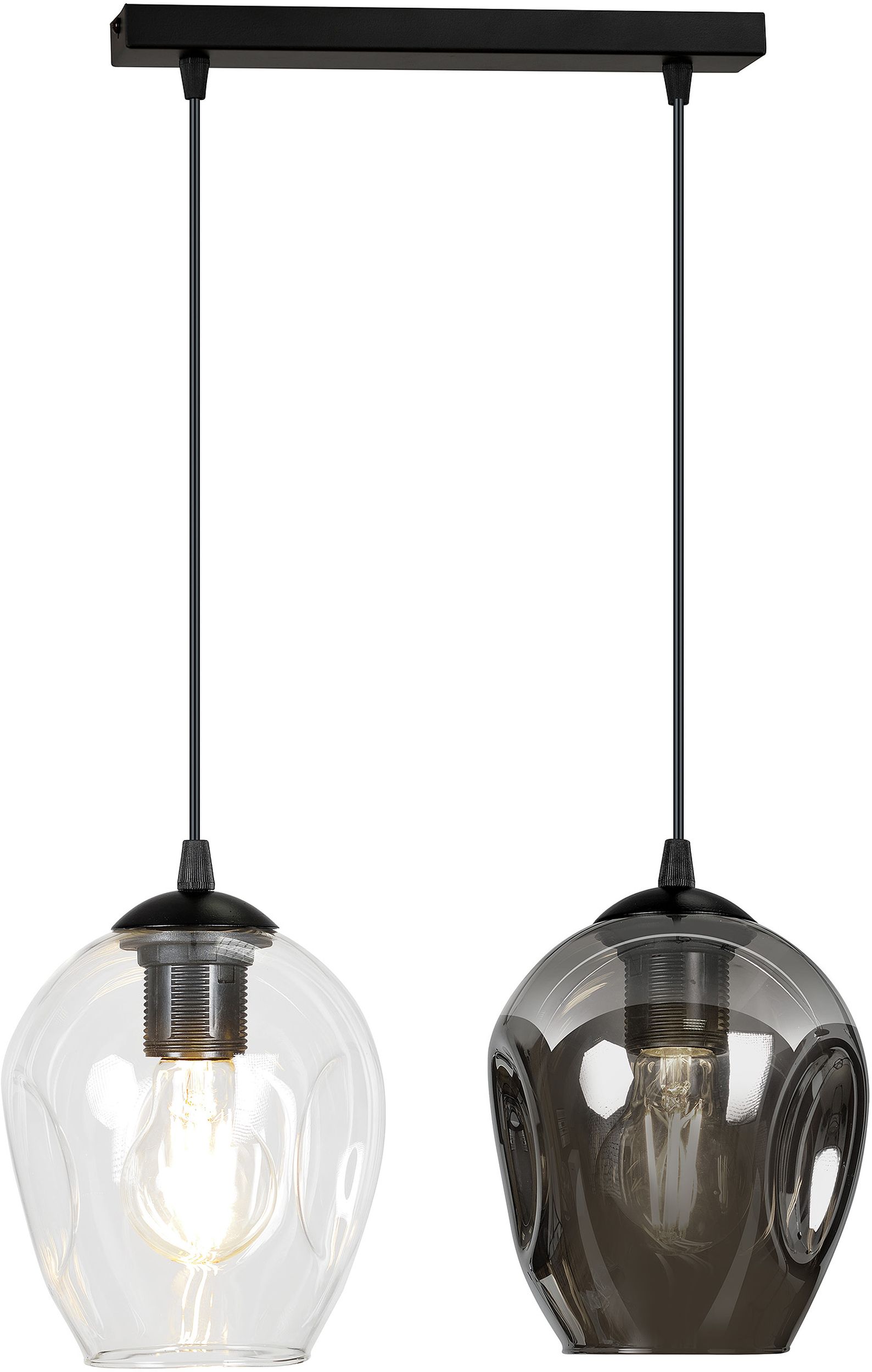 Darmowa Dostawa - Lampa wisząca 2x15 W czarna-przezroczysta-grafitowa Emibig Istar 6822