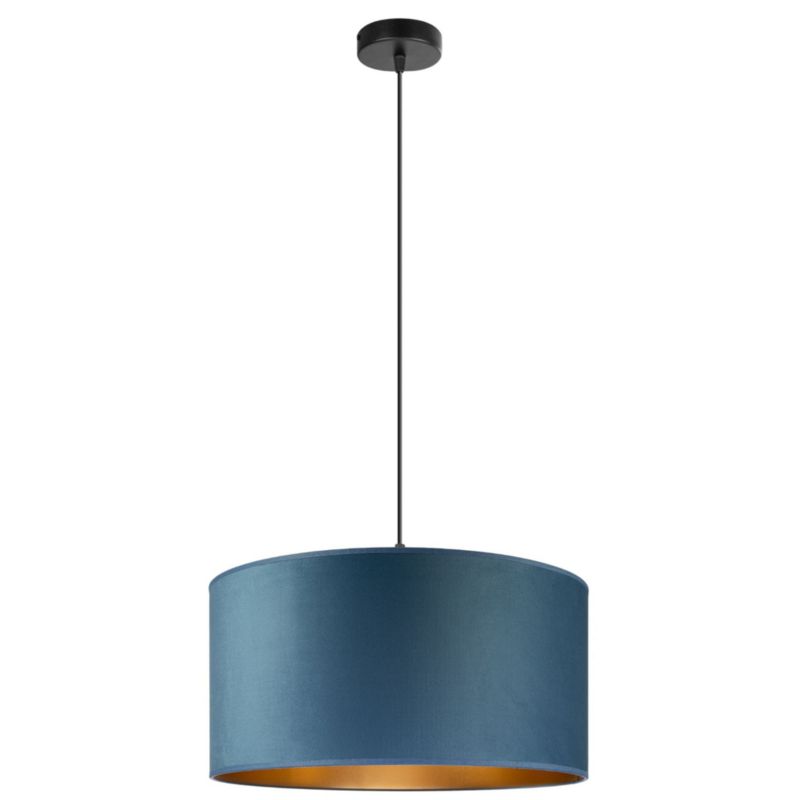 Lampa wisząca Tornado 50cm ABAŻUR WELUR jeans złoty E27 1 szt.
