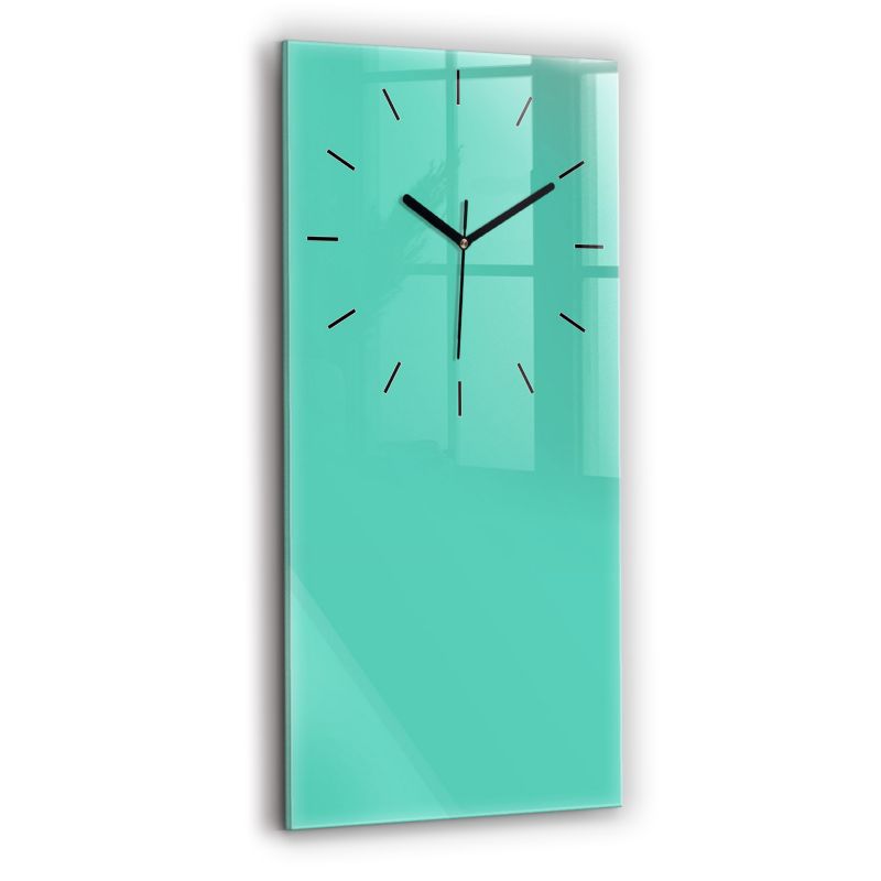 Zegar szklany czarne wskazówki Wallfluent 30x60 cm Kolor turkusowy 1 szt.