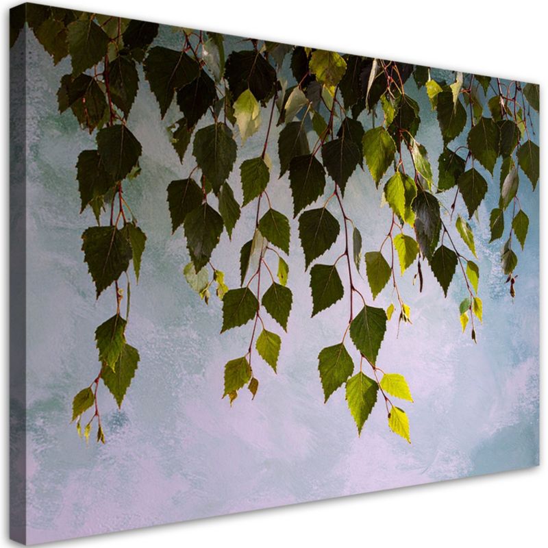 Obraz do salonu sypialni kuchni biura Feeby Zielone liście brzozy 60x40cm 1szt