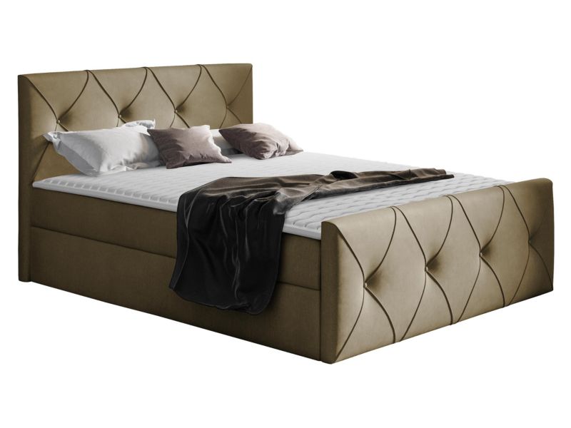 Łóżko kontynentalne MIRJAN 24 Crystal Lux 200x200 beżowy 1 szt.