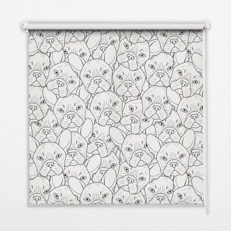 Roleta Wewnętrzna Tulup 90x140 cm Rysowane Psy Montaż do ściany/sufitu 1 szt.