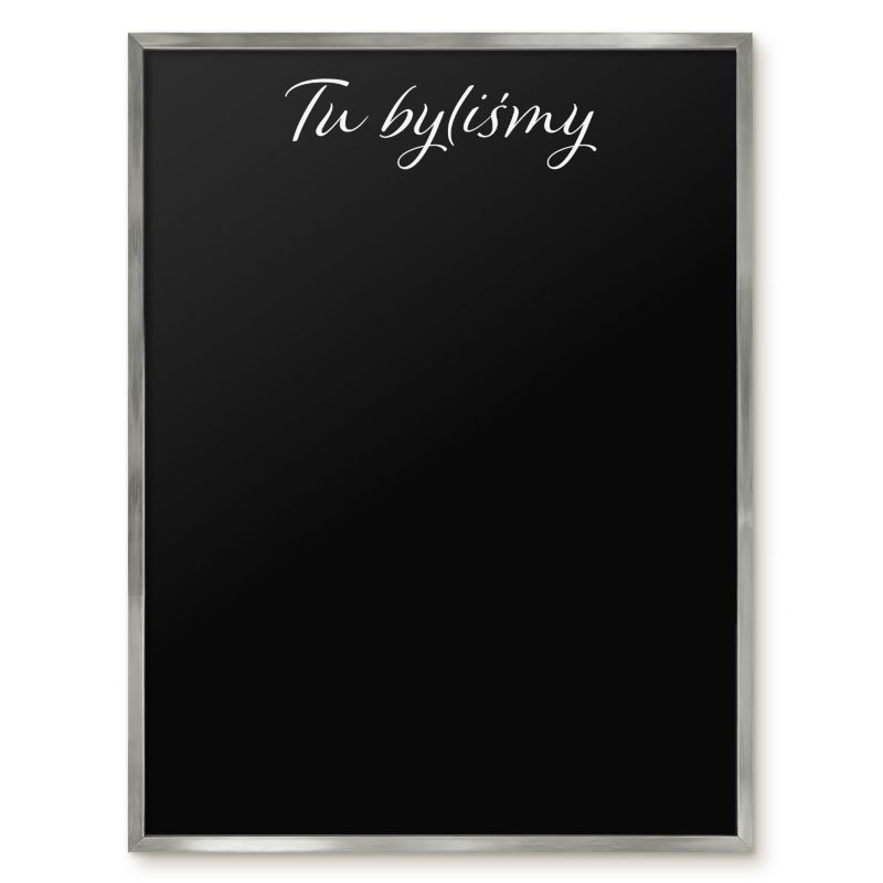 Tablica Magnetyczna Dekoracyjna Tulup 60x80 cm Tu byliśmy 9 - Srebrna rama Do salonu, sypialni 1 szt.