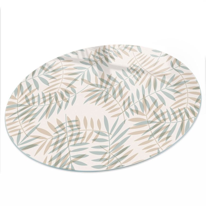 Blat ArtPrintCave fi80cm Liście natura - Szklany Blat na Stół z Nadrukiem Dekoracyjnym 1 szt.