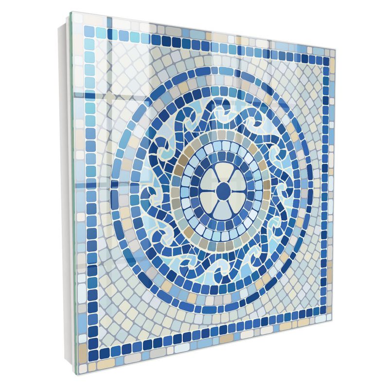 Metalowa Skrzynka Na Klucze Tulup 30x30 cm geometryczna mozaika - Biała - Otwierana na lewo 1 szt.