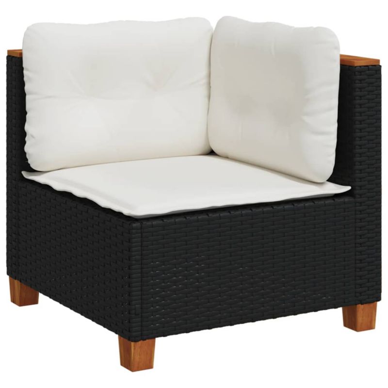 Sofa ogrodowa WaszeMeble z technorattanu czarna z poduszkami WM-365902 1 szt.