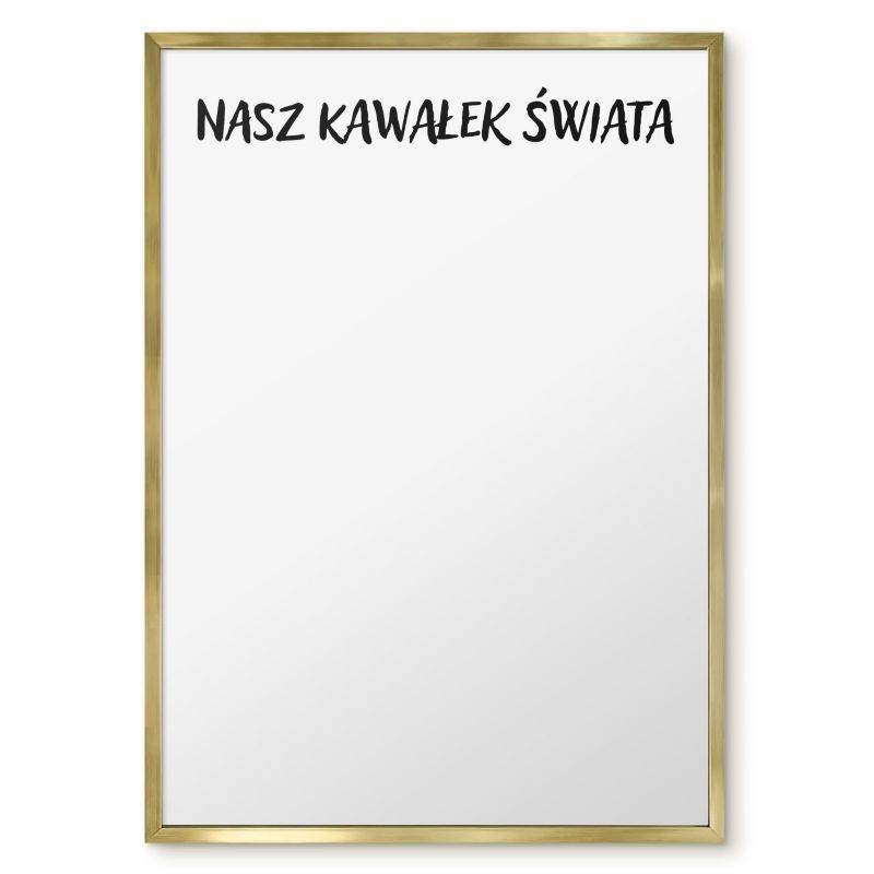 Tablica Magnetyczna Dekoracyjna Ścienna Tulup 50x70 cm Nasz kawałek świata - Złota rama Do salonu, sypialni 1 szt.