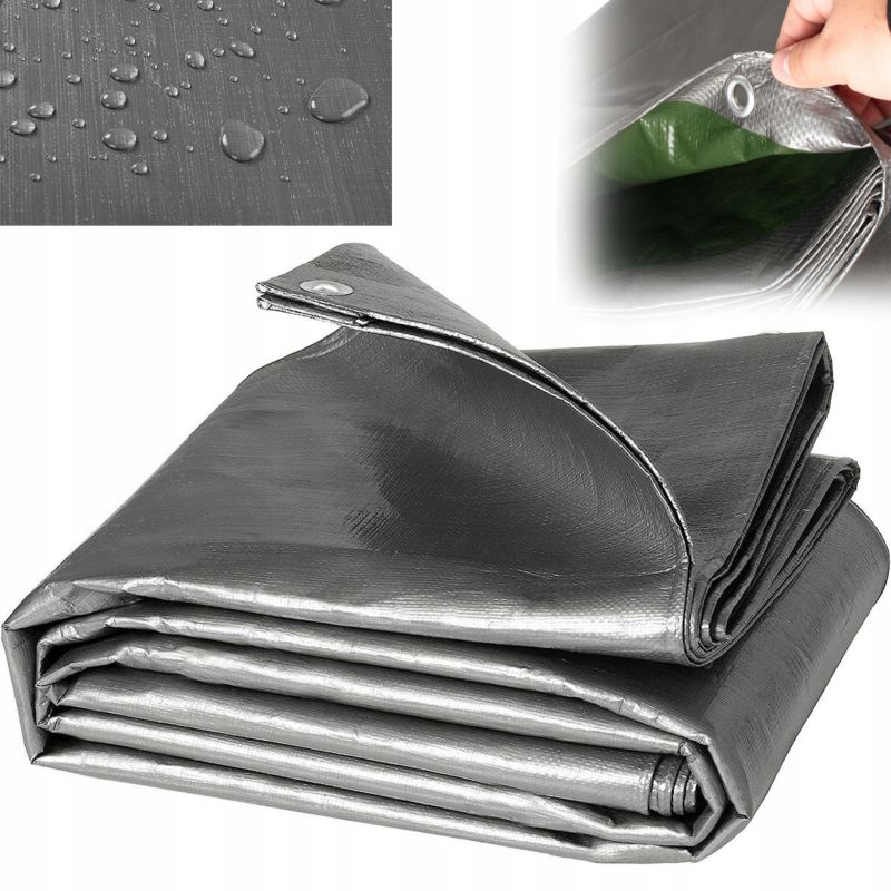 Plandeka Bradas 8x12m 120g/m² gruba wodoodporna mrozoodporna szara 1 szt.