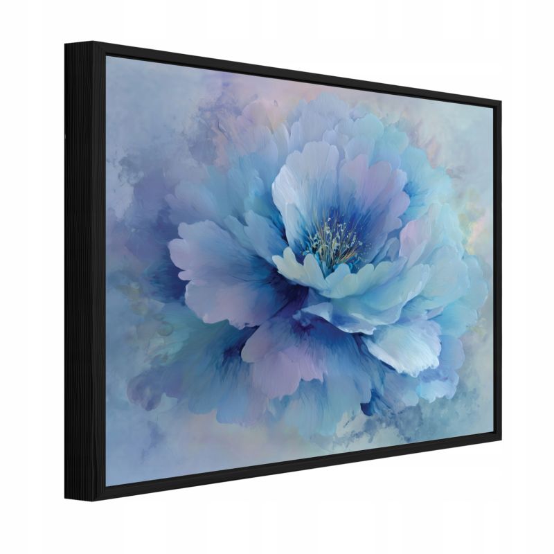 Obraz W Ramie WALLARENA Do Sypialni Salonu Na Płótnie Kwiaty Akwarela Abstrakcja Niebieski 90x60 cm PPR16595O22 1 szt.