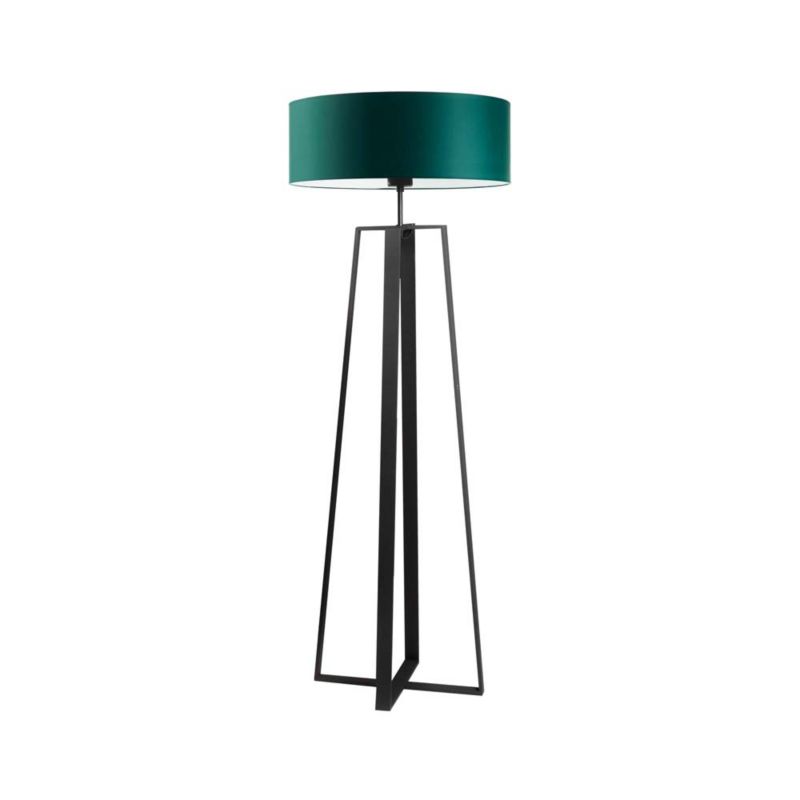 Lampa stojąca Volta Light Factory podłogowa z abażurem butelkowa zieleń walec WENIS 1 szt.