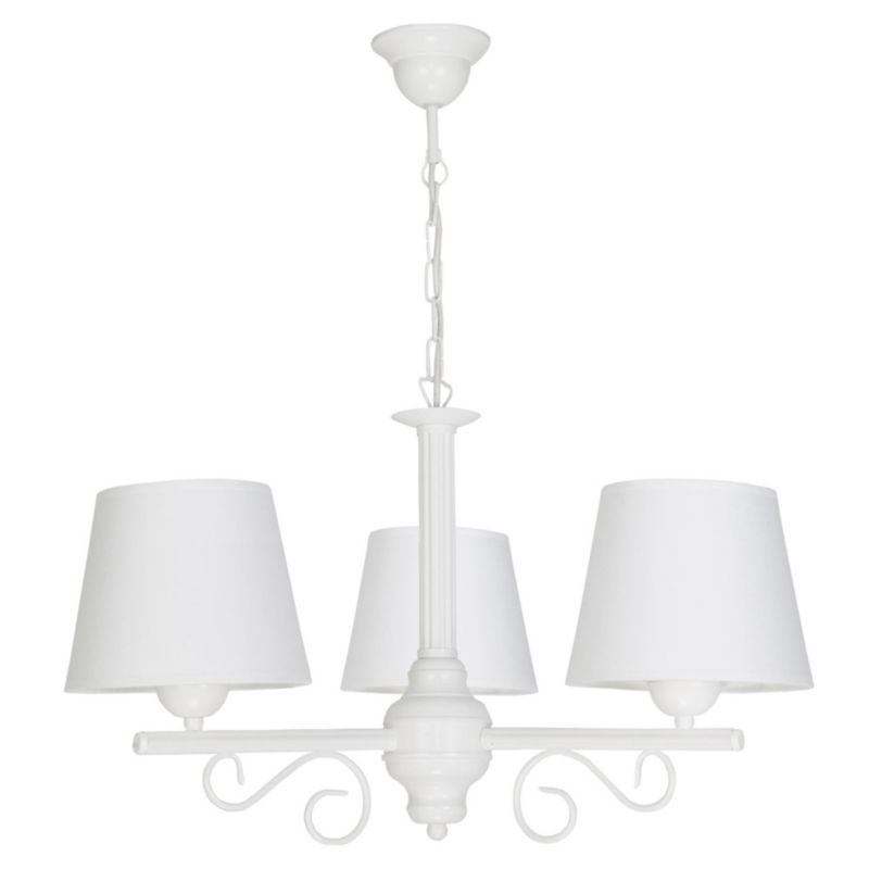 Lampa wisząca EDYLIT białe abażury vintage do salonu 3xE27 NOMADA 14-752 1 szt.