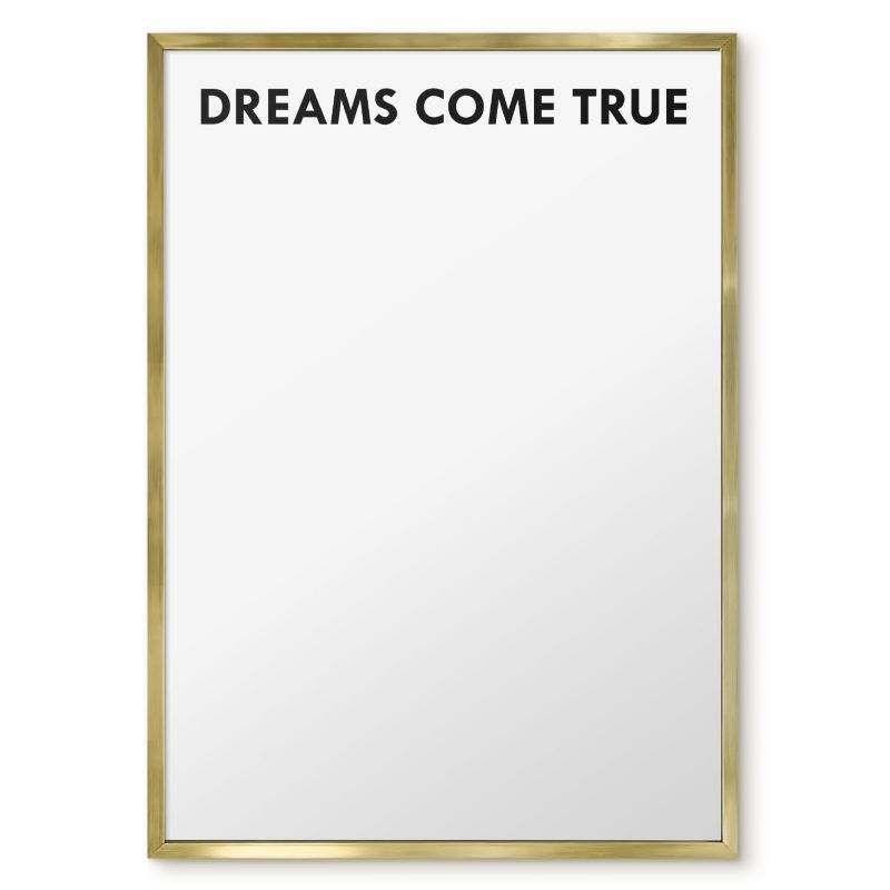 Tablica Magnetyczna W Ramie Tulup 50x70 cm Dreams come true 2 - Złota rama Do salonu, sypialni 1 szt.