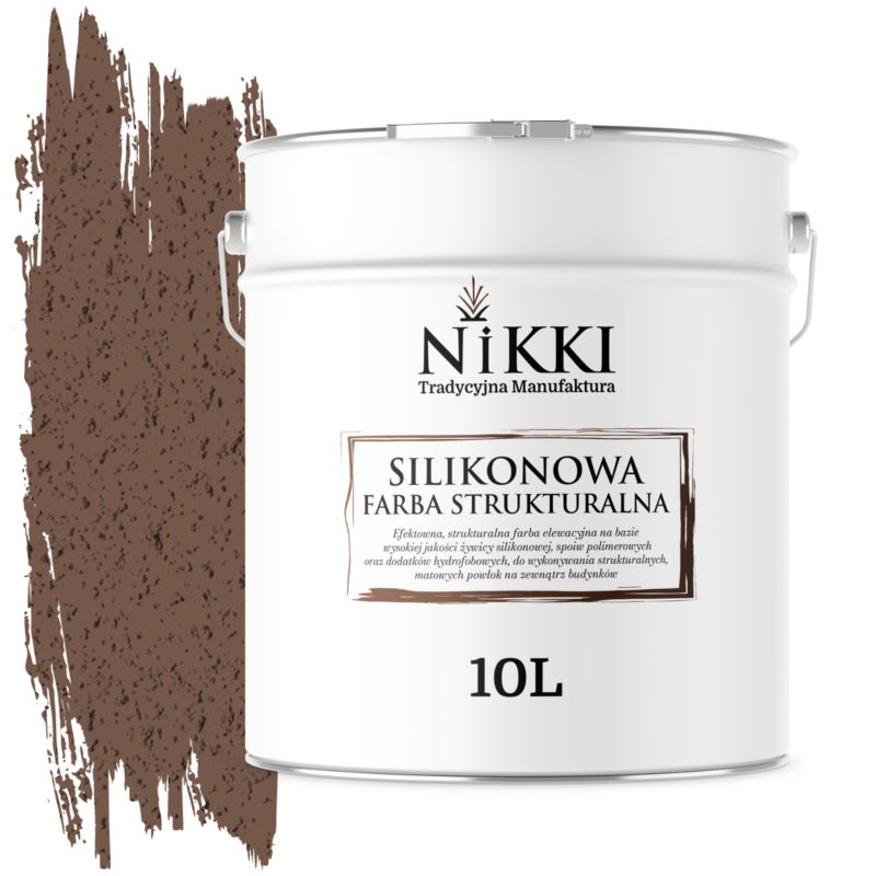 Farba Strukturalna Elewacyjna Silikonowa NIKKI Czekoladowy F536 10L
