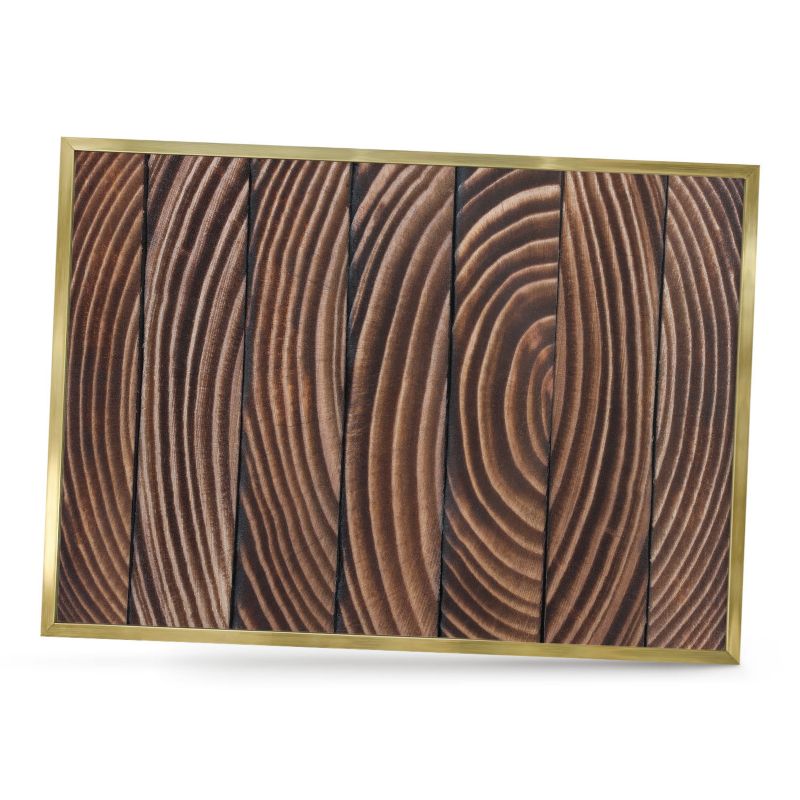 Tablica magnetyczna dekoracyjna ArtPrintCave 70x50 struktura drewna w złotej ramie 1szt
