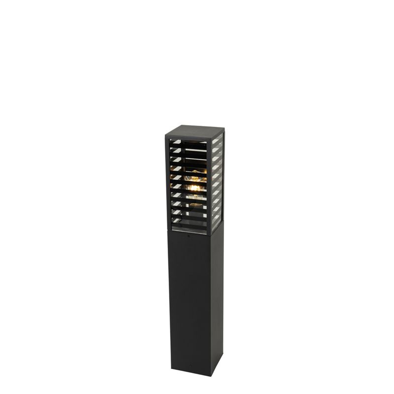 Nowoczesny lampa słupkowa do ogród Qazqa Reims 80 czarny max 40W kompatybilny z żarówką LED E27 IP44 1 szt.