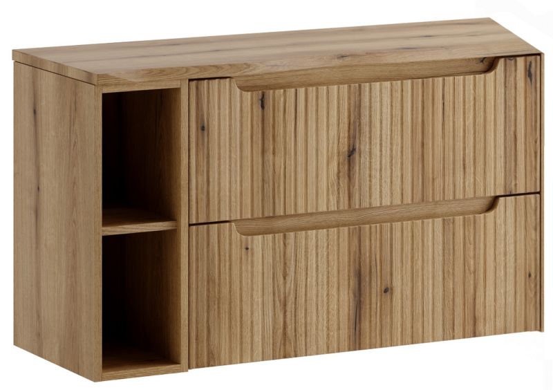 Szafka z regałem Furnidea 100 cm dąb Coast Evoke z blatem Nova zestaw 1 szt