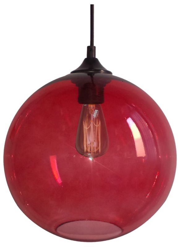Lampa wisząca Candellux Edison czarno-czerwona designerska 1xE27 x 60W 1 szt.