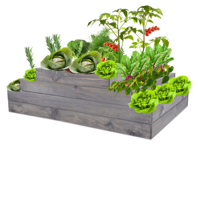 Skrzynia warzywna MODO24 regulowana inspekt 36x117x60 cm szare impregnowane drewno 1 szt